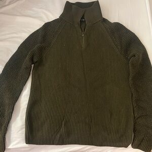 Banana Republic Men's Dark Green Zip-Up Sweater